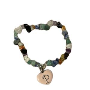 Multi-Colored Fashion Bracelet w/ “P” Charm